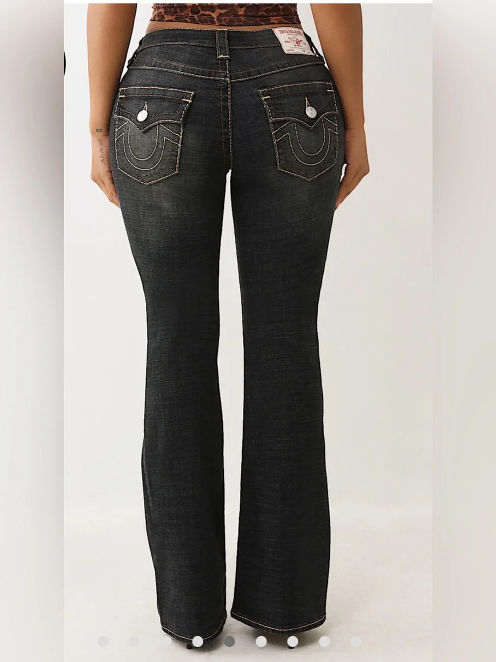 Vintage True Religion Dark Indigo Denim Jeans Contrast Stitching Button Pockets - Picture 2 of 14